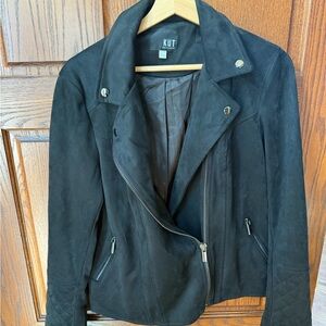 Kut from the Kloth Women's Black Faux Suede Moto Jacket